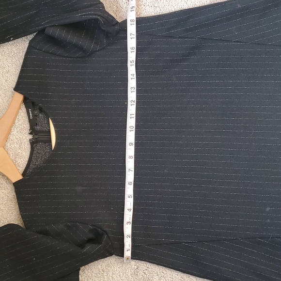 THEORY Pin Stripe wool Cotton Long Sleeve A Line Dress Large - Picture 6 of 7